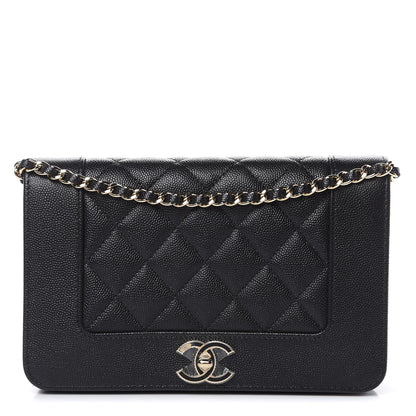 Chanel Caviar Quilted Vintage Mademoiselle Wallet On Chain WOC Black 1 of 11