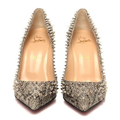 Christian Louboutin Glitter Eve Studded Escarpic 100 Pumps 40 Roccia Colombe Metal 2 of 8