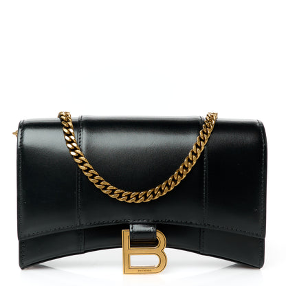 Balenciaga Shiny Box Calfskin Hourglass Chain Bag Black 1 of 10