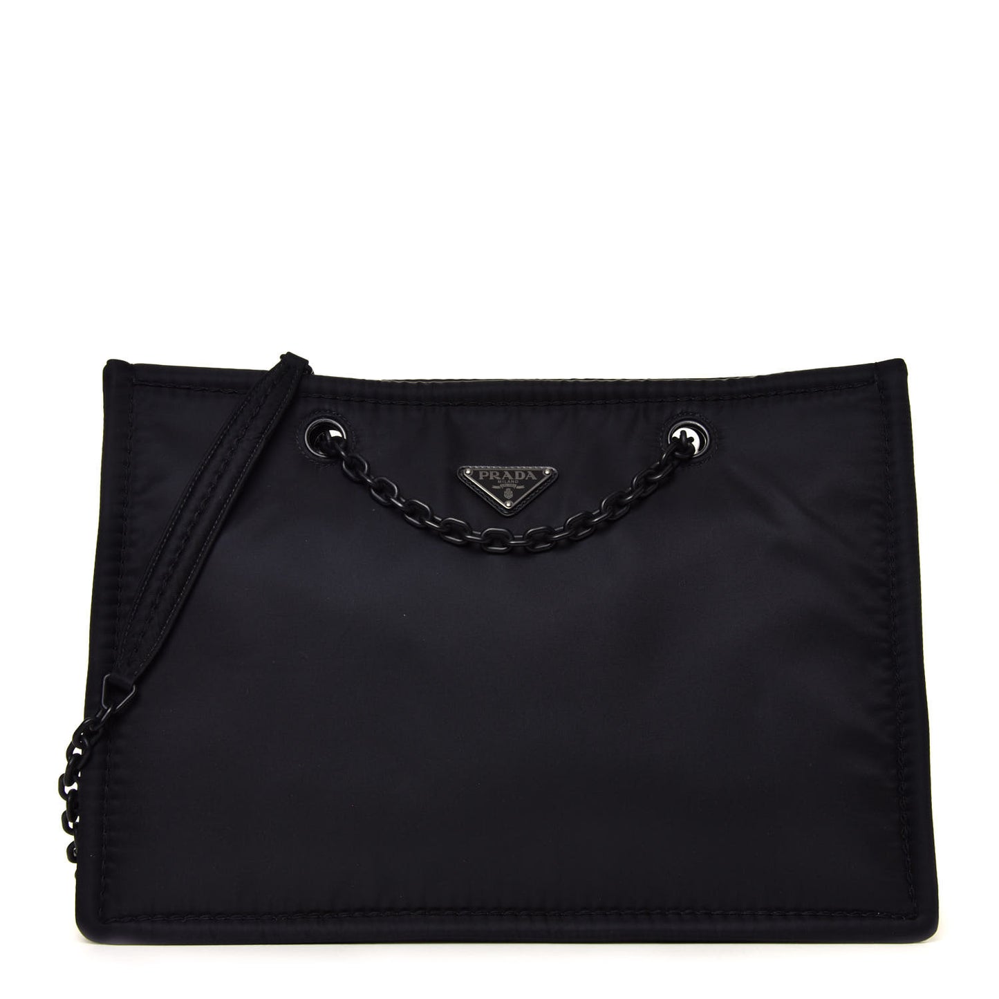 Tessuto Nylon Chain Tote Black