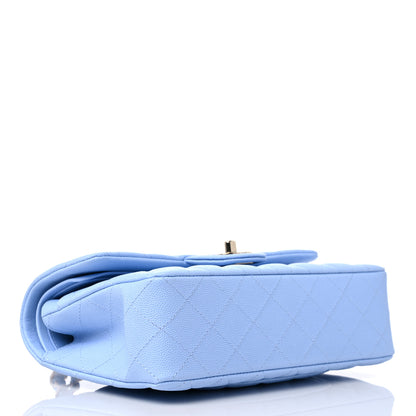 Chanel Caviar Quilted Small Double Flap Light Blue 3 of 8