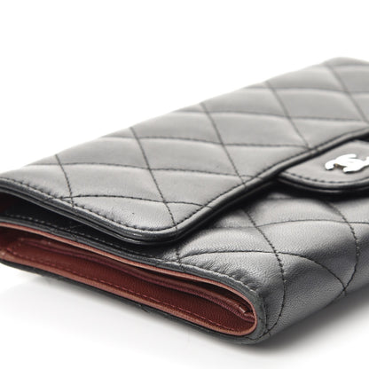 Chanel Lambskin Quilted Large Flap Wallet Black 13 of 14