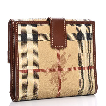 Burberry Haymarket Check Compact Wallet Brown 3 of 10