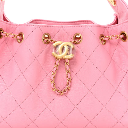Chanel Caviar Quilted Mini Chanel 25 Handbag Pink 8 of 11