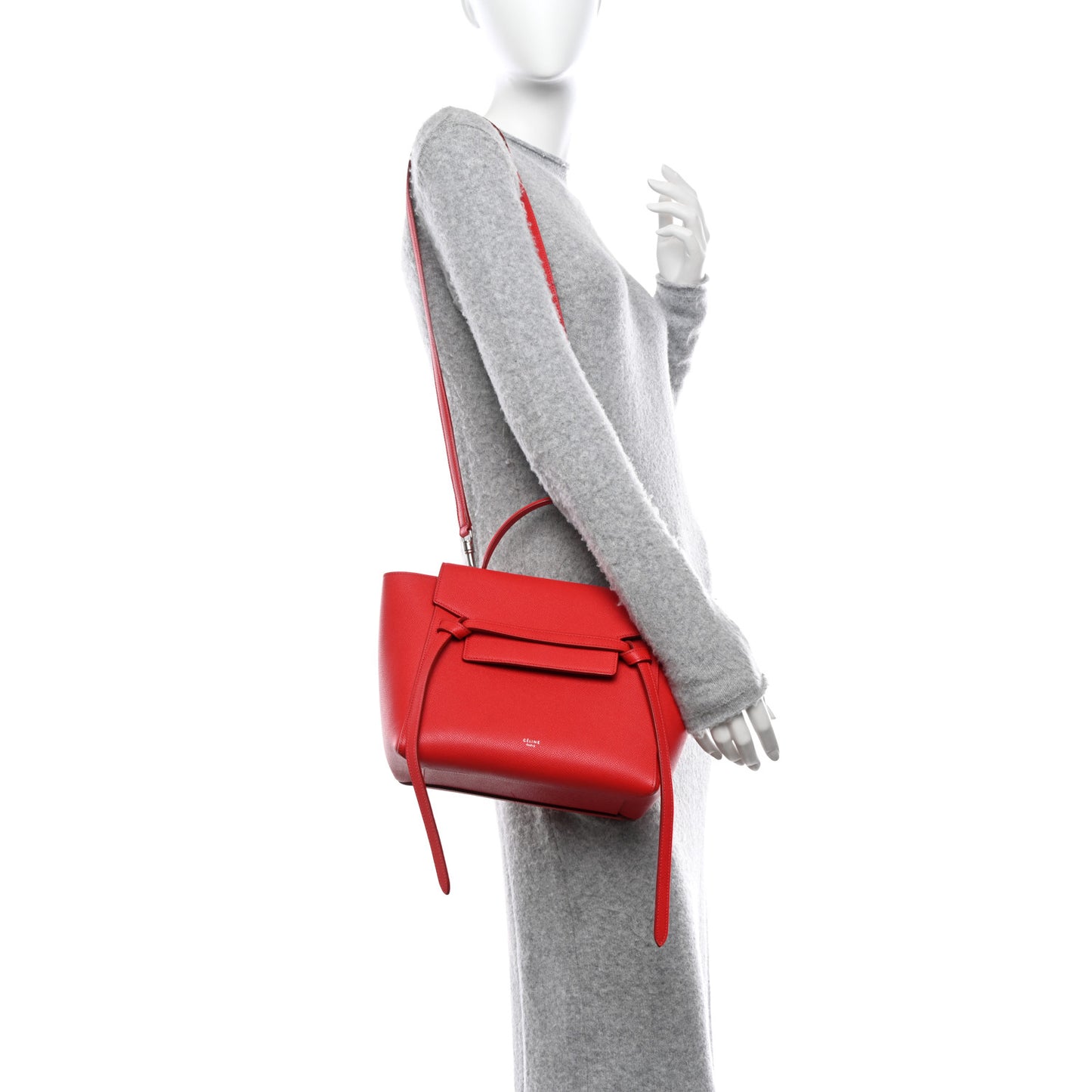 Baby Grained Calfskin Micro Belt Bag Poppy