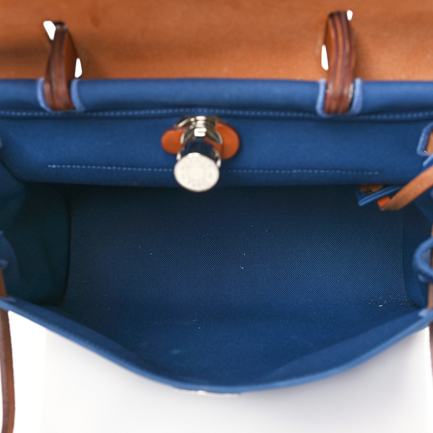 Hermes Military Toile Vache Hunter Herbag Zip 31 PM Azur Natural 6 of 11