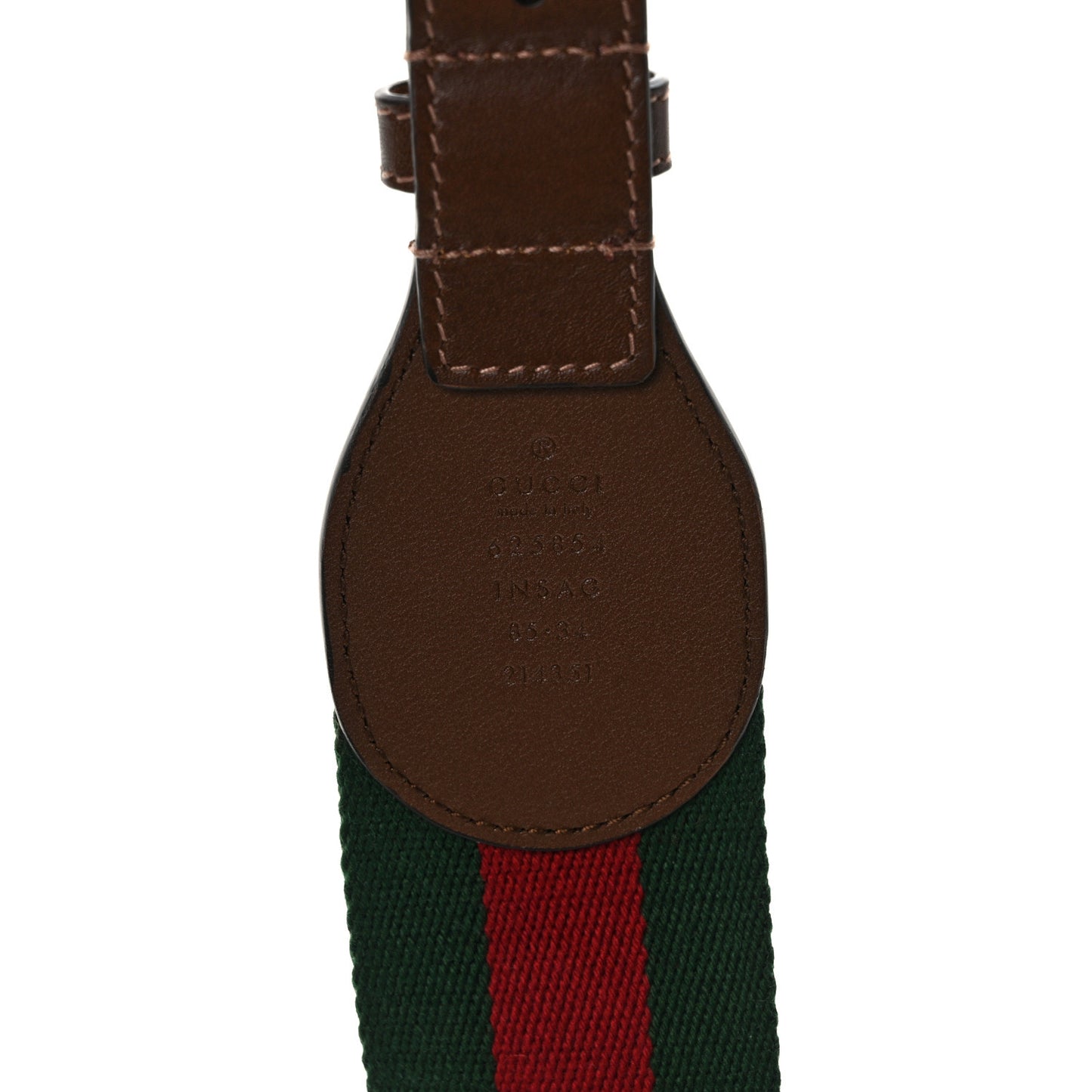 Efesto Calfskin Web Horsebit 50/25mm Belt 85 34 Green Red Brown Sugar