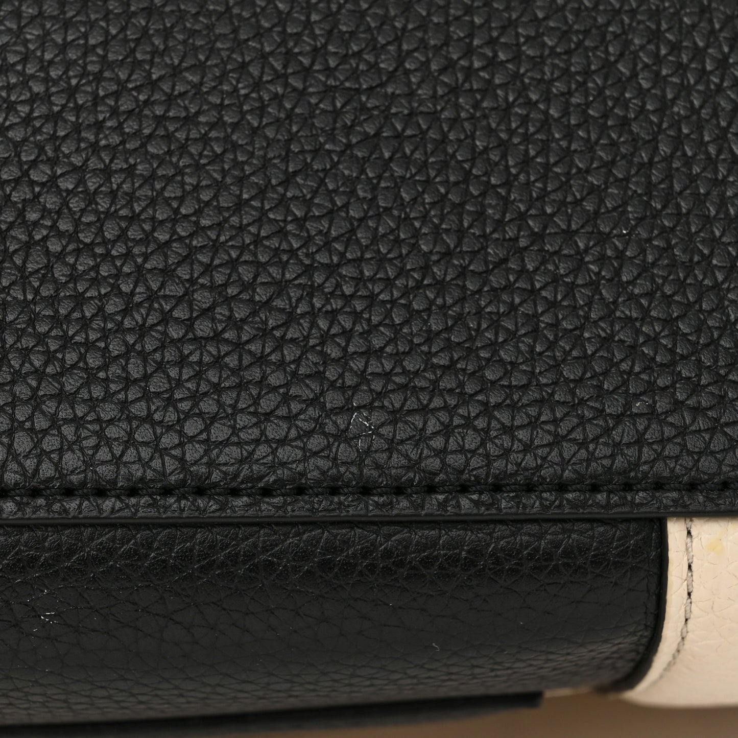 Grained Calfskin Colorblock Mini The Tote Bag Ivory Multi