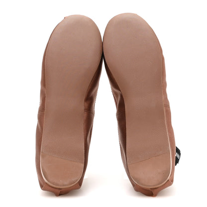 Miu Miu Satin Logo Ballerina Flats 35.5 Cacao 6 of 10