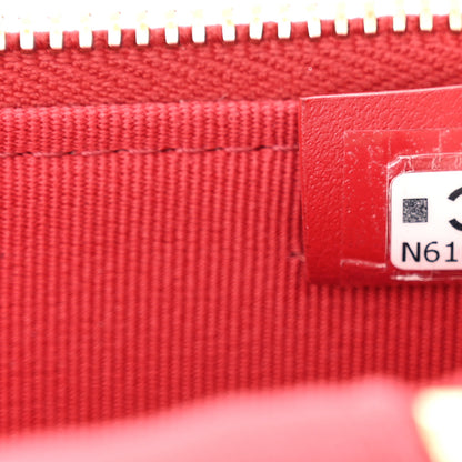 Chanel Caviar Quilted Top Handle Slim Vanity With Chain Red 6 of 10
