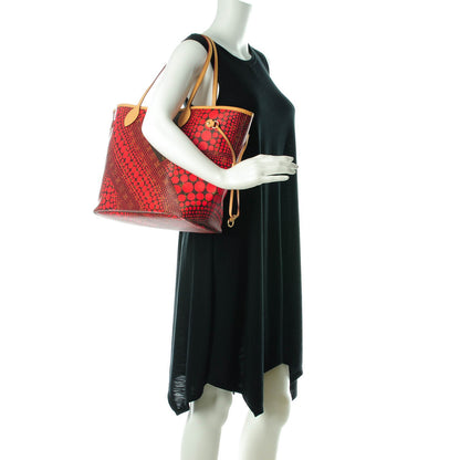 Louis Vuitton Monogram Kusama Waves Neverfull MM Red 2 of 8