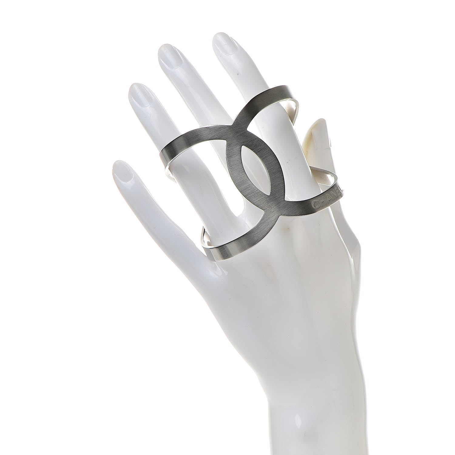 Chanel Metal CC Cuff Silver 2 of 6