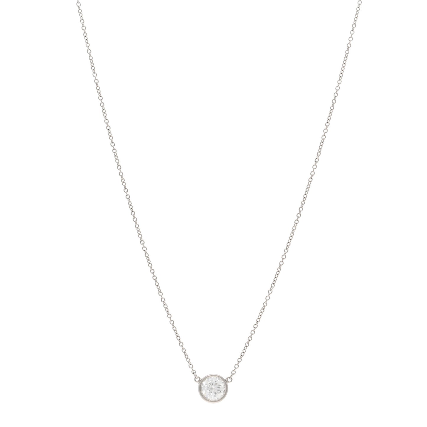Platinum Diamond .64ct Elsa Peretti Diamonds by the Yard Pendant Necklace