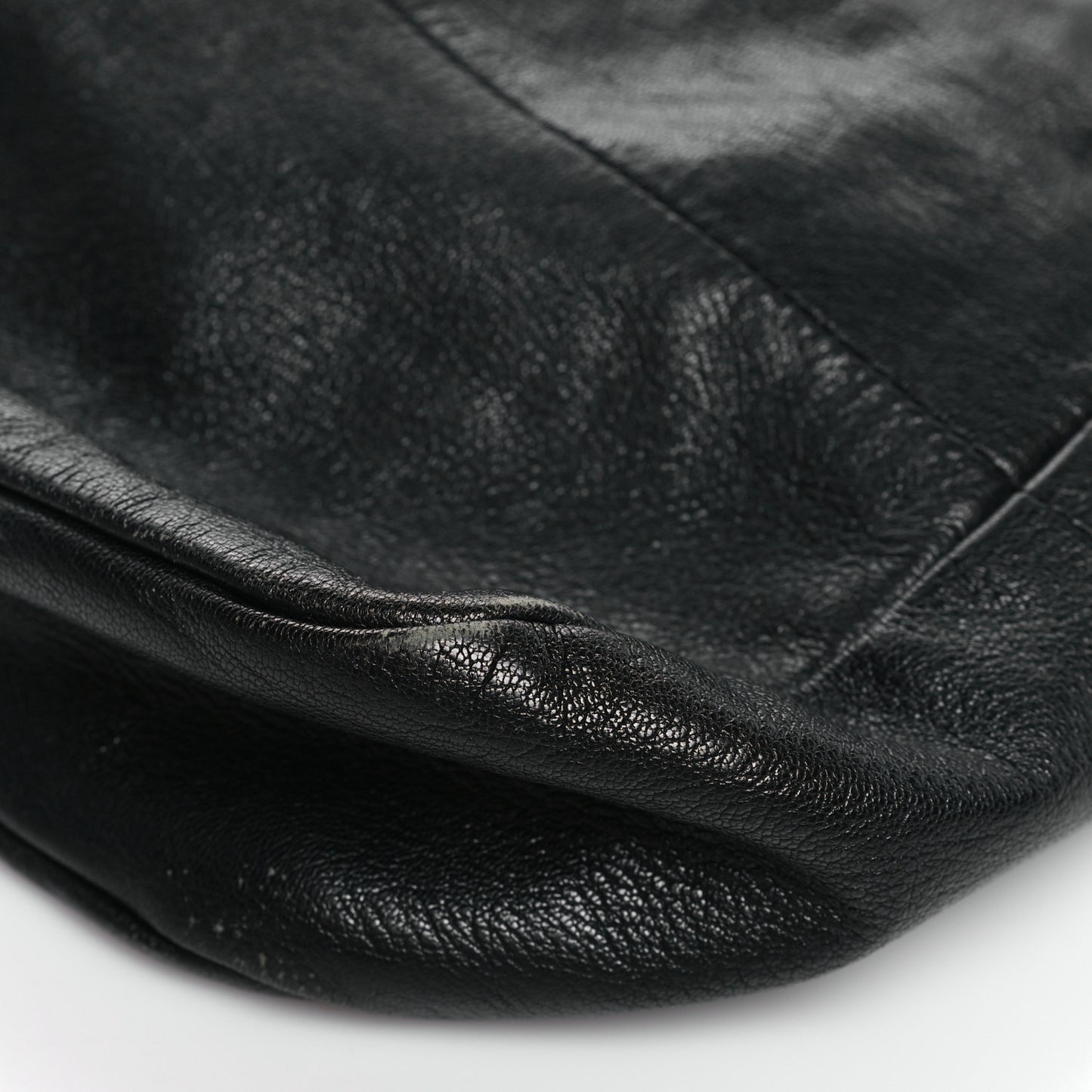 Calfskin Web Metal Bamboo Tote Black