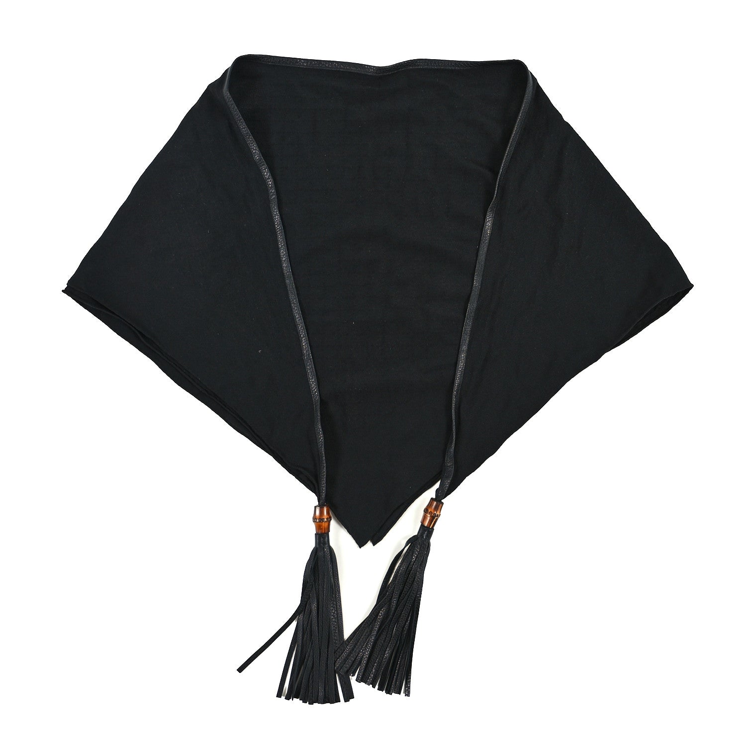 Gucci GUCC Tassel Triangle Scarf Black 2 of 3