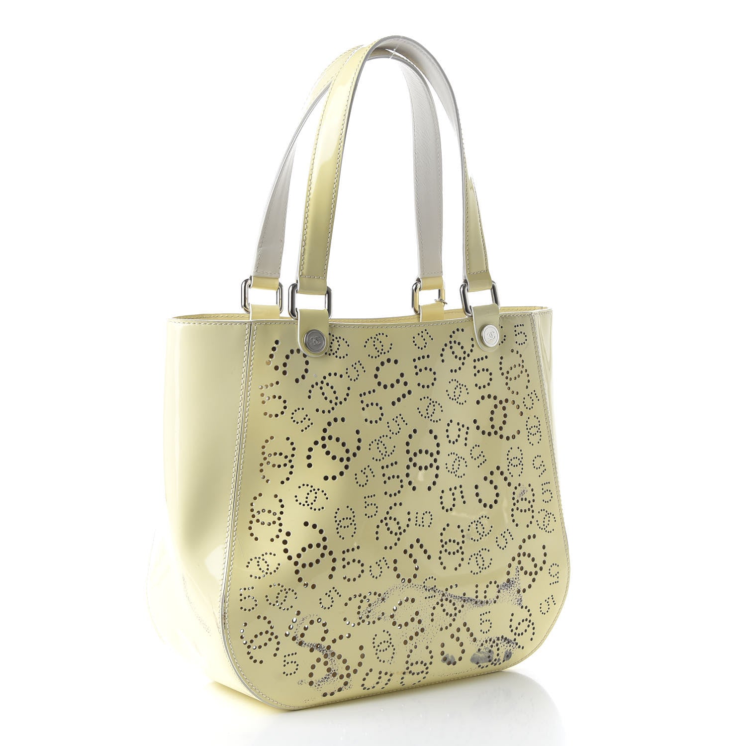 Chanel Patent Perforated CC No 5 Tote Yellow 3 of 12