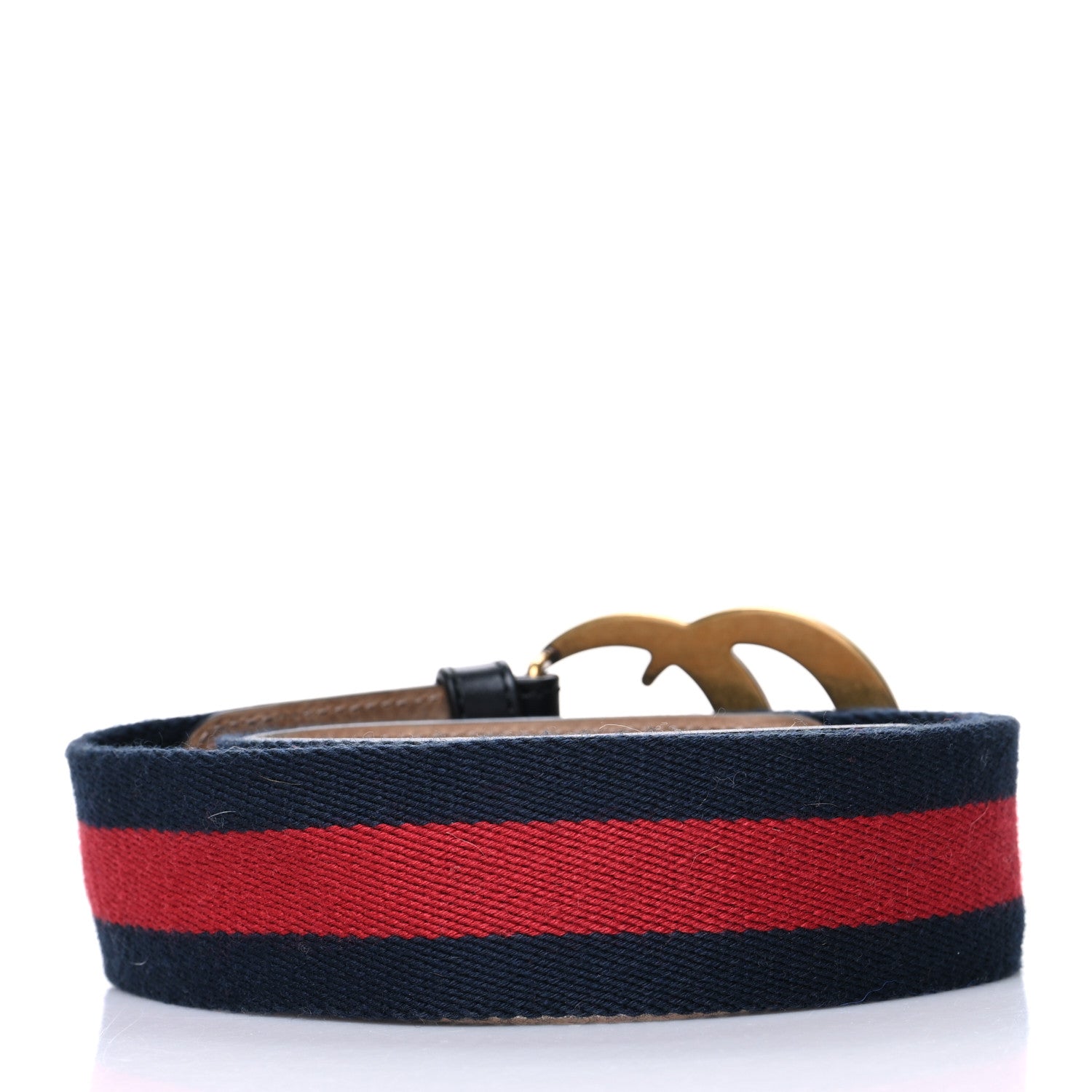 Gucci Nylon Calfskin Double G Web 40mm Belt 85 34 Blue Red Black 2 of 5