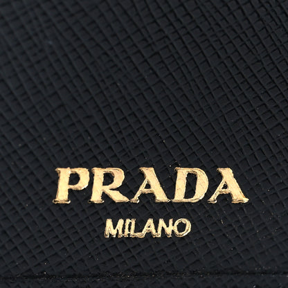 Prada Saffiano Metal Bi-Fold Wallet Black 6 of 7