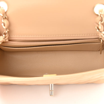 Chanel Lambskin Quilted Mini Rectangular Flap Beige 5 of 11