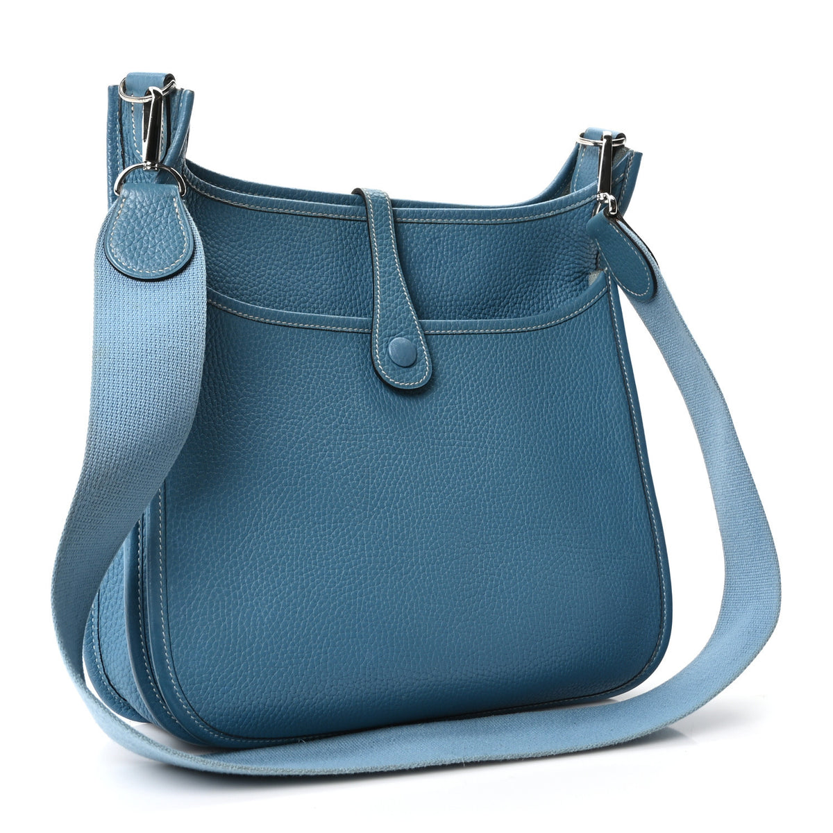 Hermes Taurillon Clemence Evelyne II PM Blue Jean 3 of 10