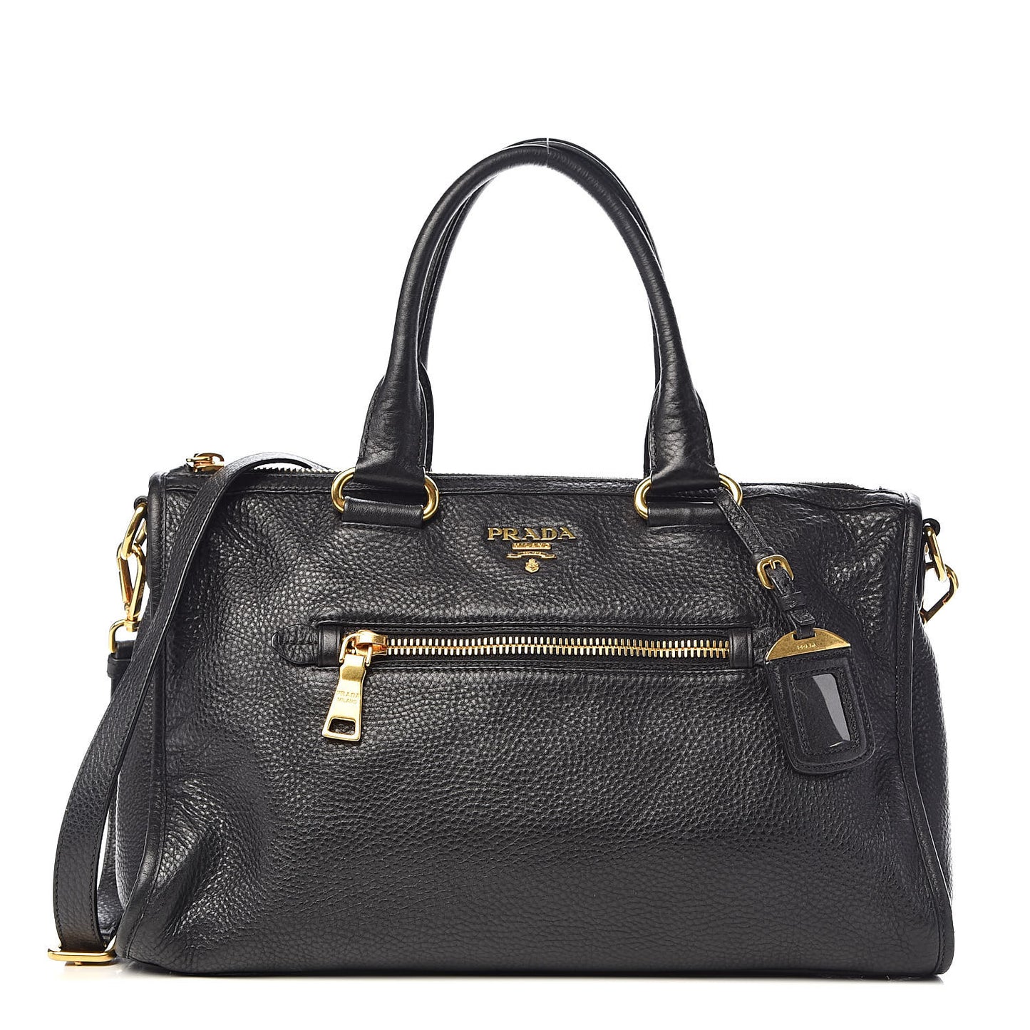 Vitello Daino Shopping Satchel Black