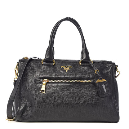 Prada Vitello Daino Shopping Satchel Black 1 of 12