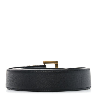 Saint Laurent Lambskin Monogram Cassandre Square Buckle Belt 100 40 Black 2 of 5