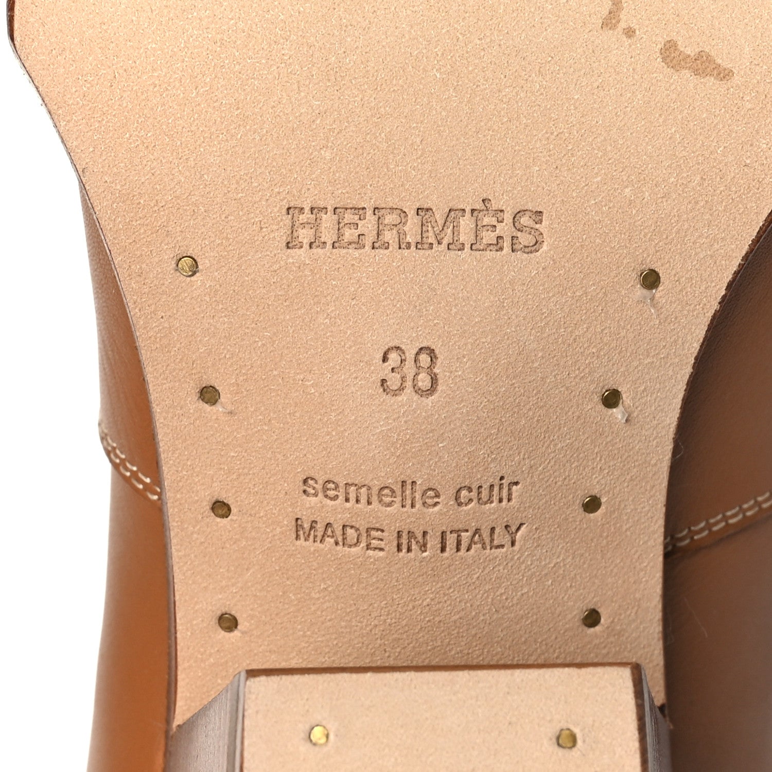 Hermes Calfskin Womens Vegas Ankle Boot 38 Naturel 7 of 8