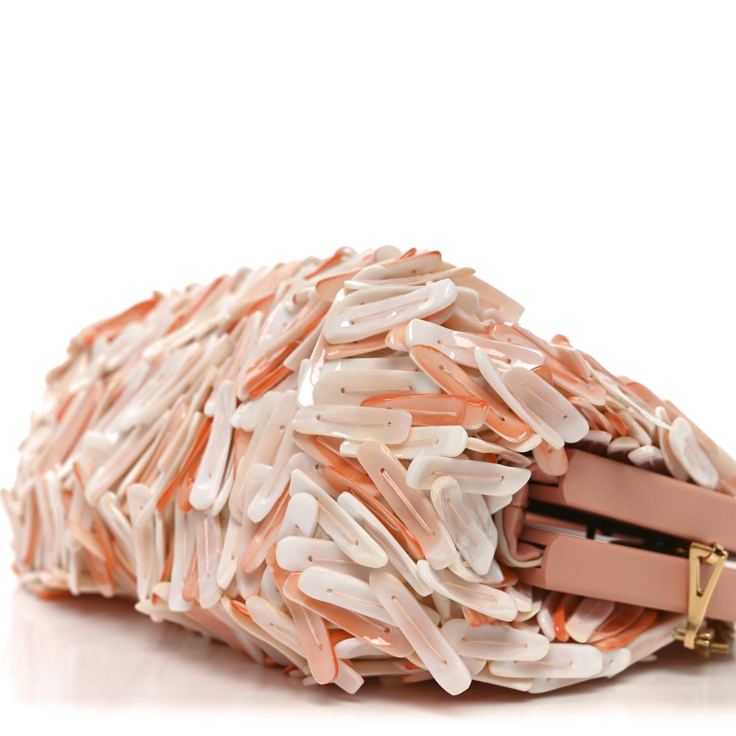 Bottega Veneta Seashell Embellished The Point Triangle Bag Peachy