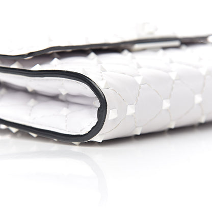 Valentino Garavani Lambskin Free Rockstud Spike Wallet on Chain Optic White 14 of 17