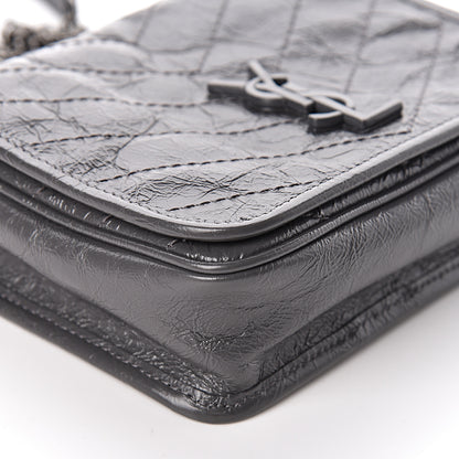 Saint Laurent Crinkled Calfskin Matelasse Monogram Niki Chain Wallet Storm 9 of 9