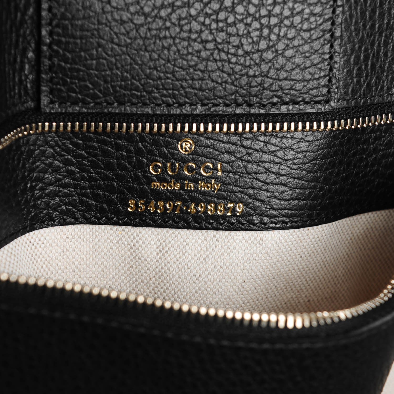 Gucci Pebbled Calfskin Medium Swing Tote Black 6 of 6