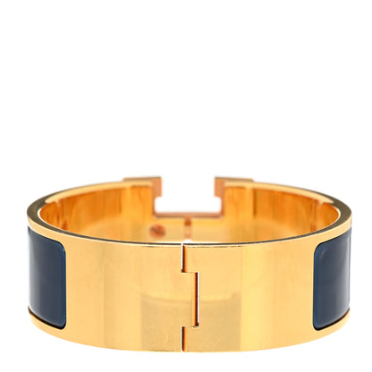 Hermes Enamel Wide Clic Clac H Bracelet PM Bleu Indigo 3 of 4