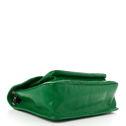 Saint Laurent Crinkled Calfskin Matelasse Monogram Medium Niki Chain Satchel New Vert Praire 4 of 10