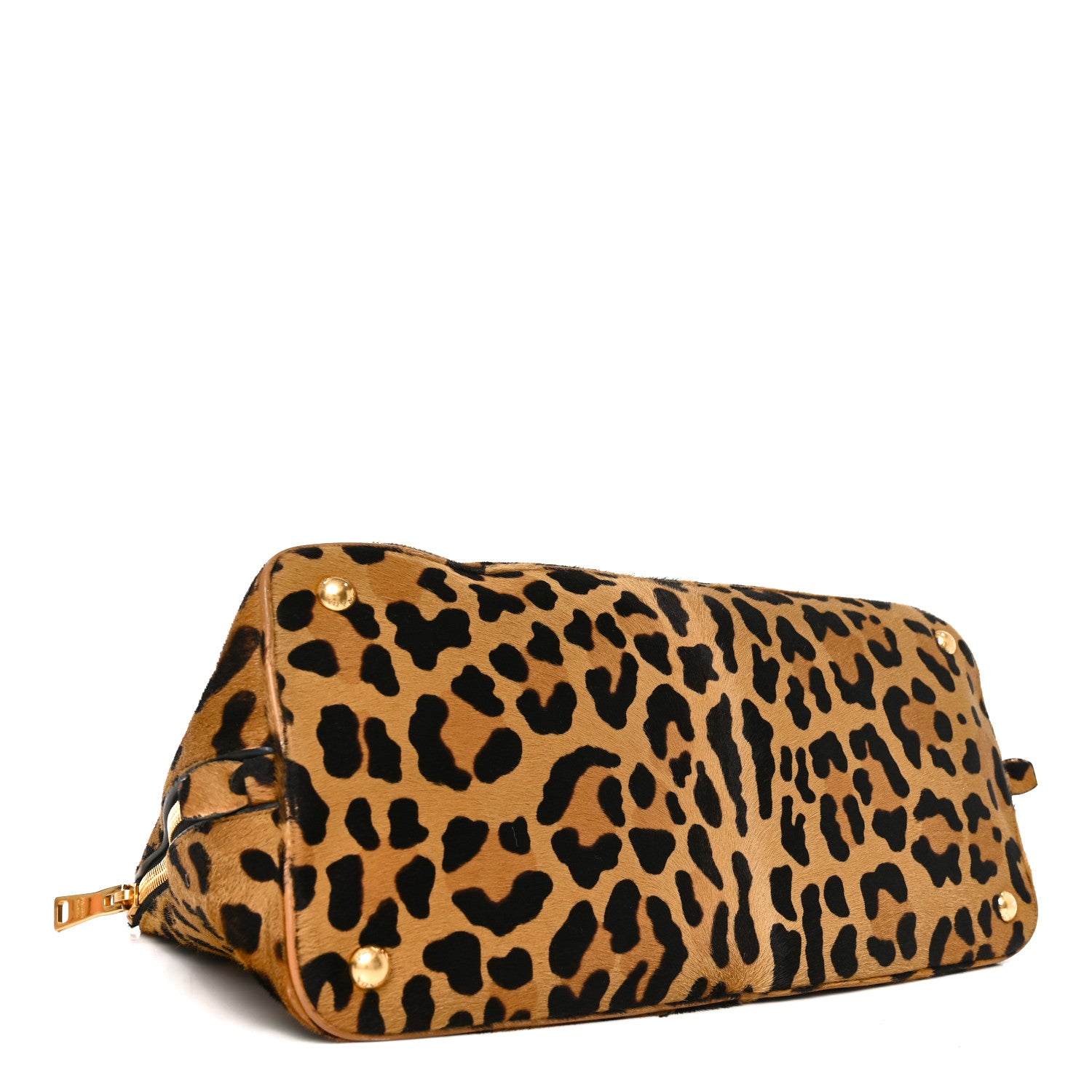 Prada Pony Hair Leopard Print Large Cavallino Miele Moro 1883663