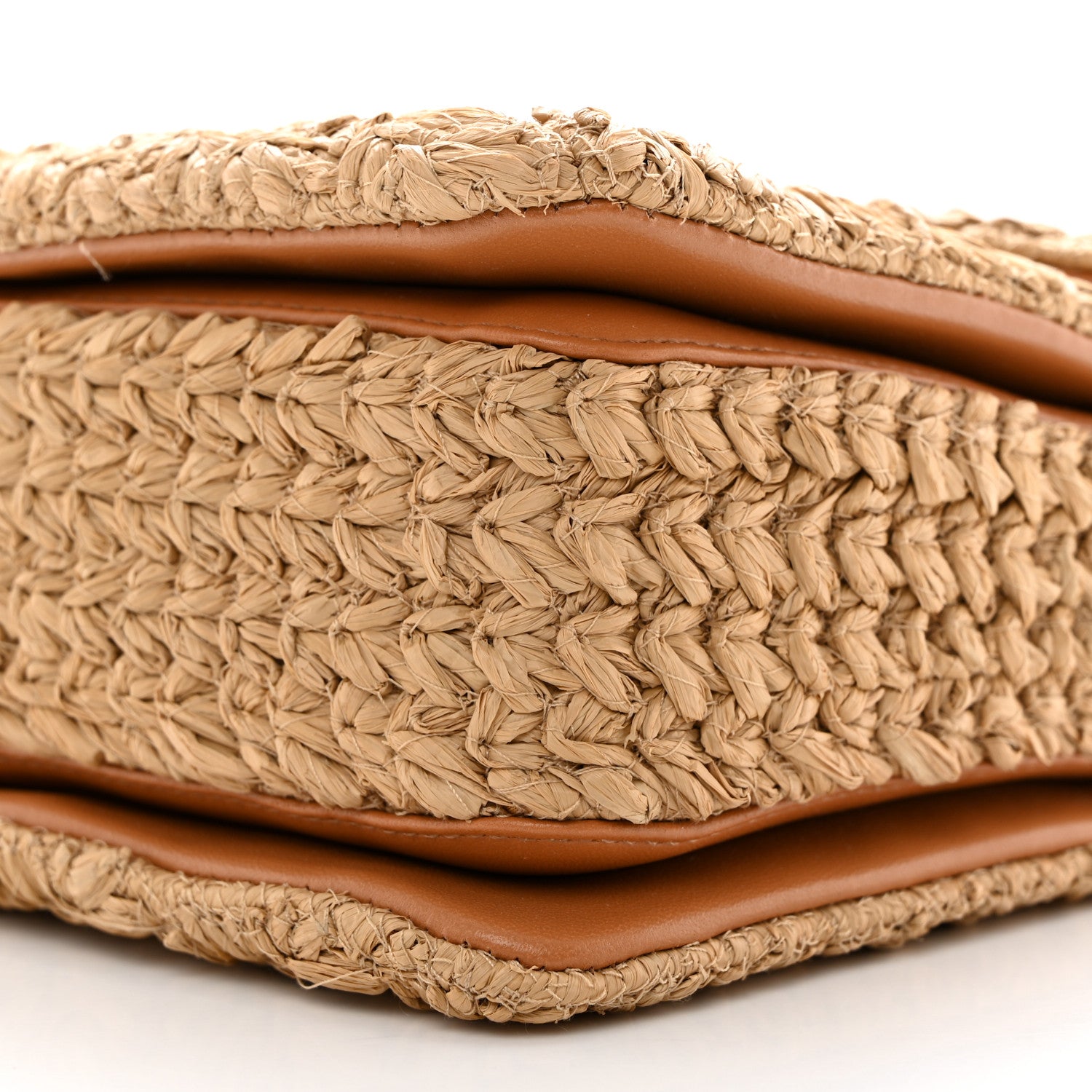 Valentino Garavani Raffia One Stud Chain Clutch Natural 9 of 9