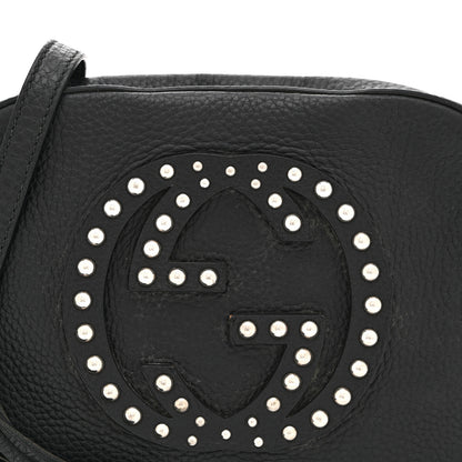 Gucci Pebbled Calfskin Studded Small Soho Disco Bag Black 9 of 11