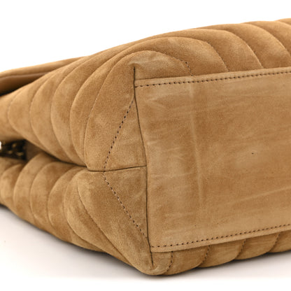 Saint Laurent Suede Y Quilted Monogram Medium Loulou Chain Satchel Cinnamon 17 of 19
