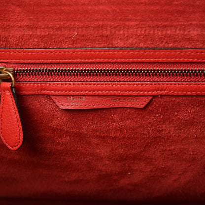 Celine Drummed Calfskin Mini Luggage Coquelicot 6 of 17