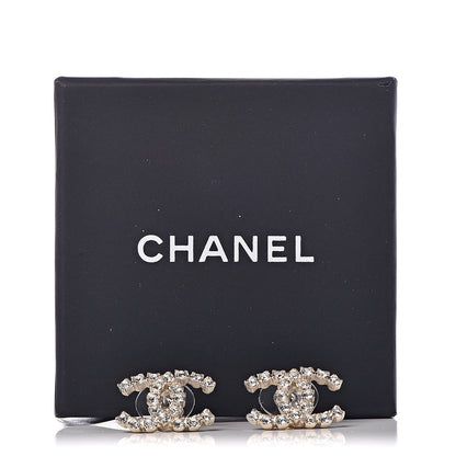 Chanel Crystal CC Earrings Gold 5 of 5