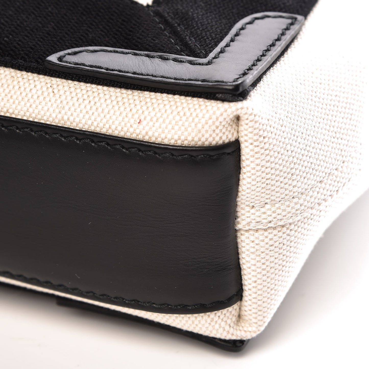 Cotton Canvas Calfskin Navy Cabas XS Natural Black