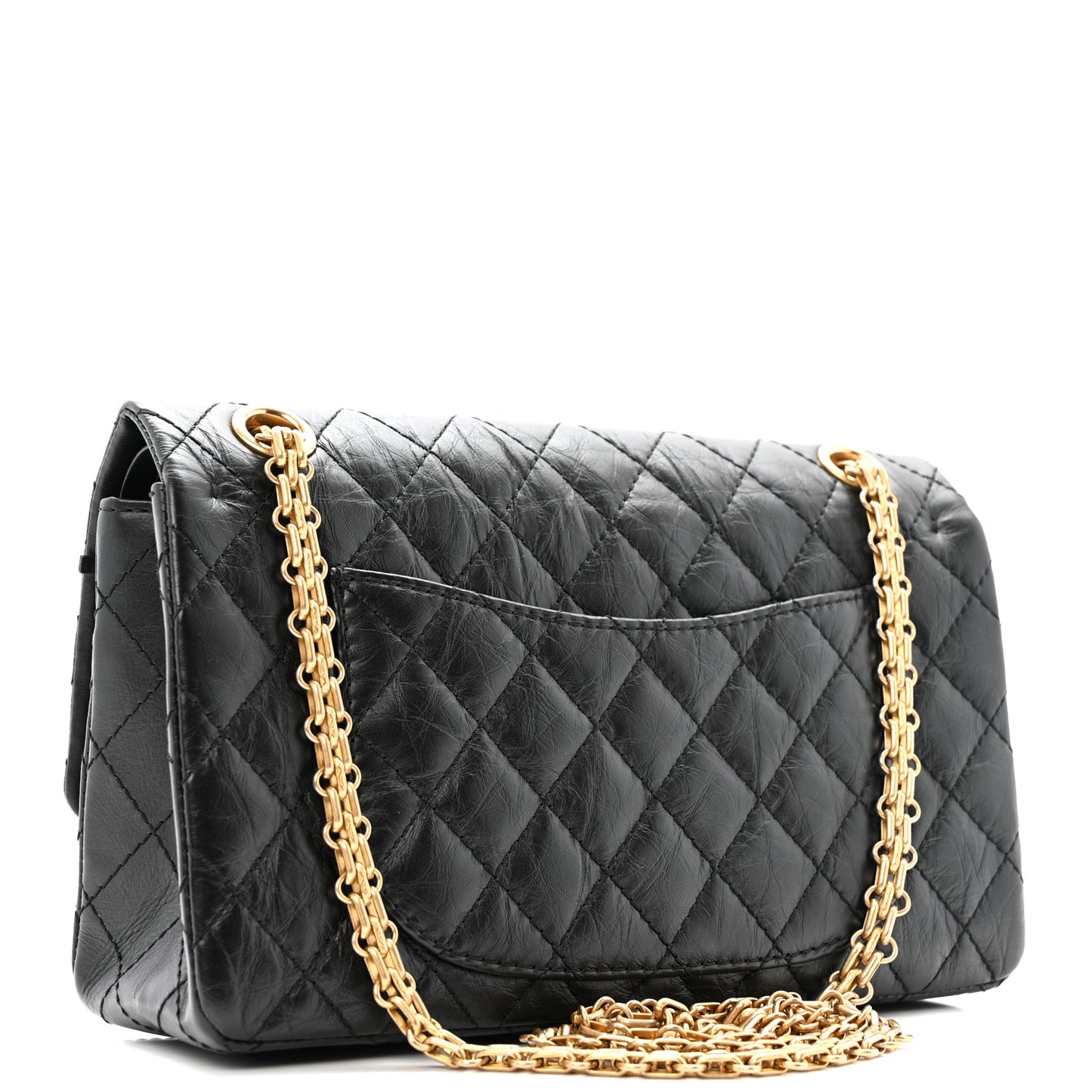 Aged Calfskin Quilted 2.55 Reissue 225 Flap Black