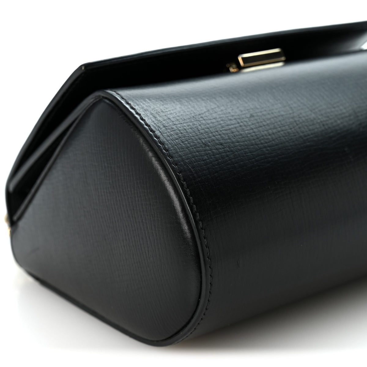 Textured Calfskin Mini Pandora Box Chain Crossbody Bag Black