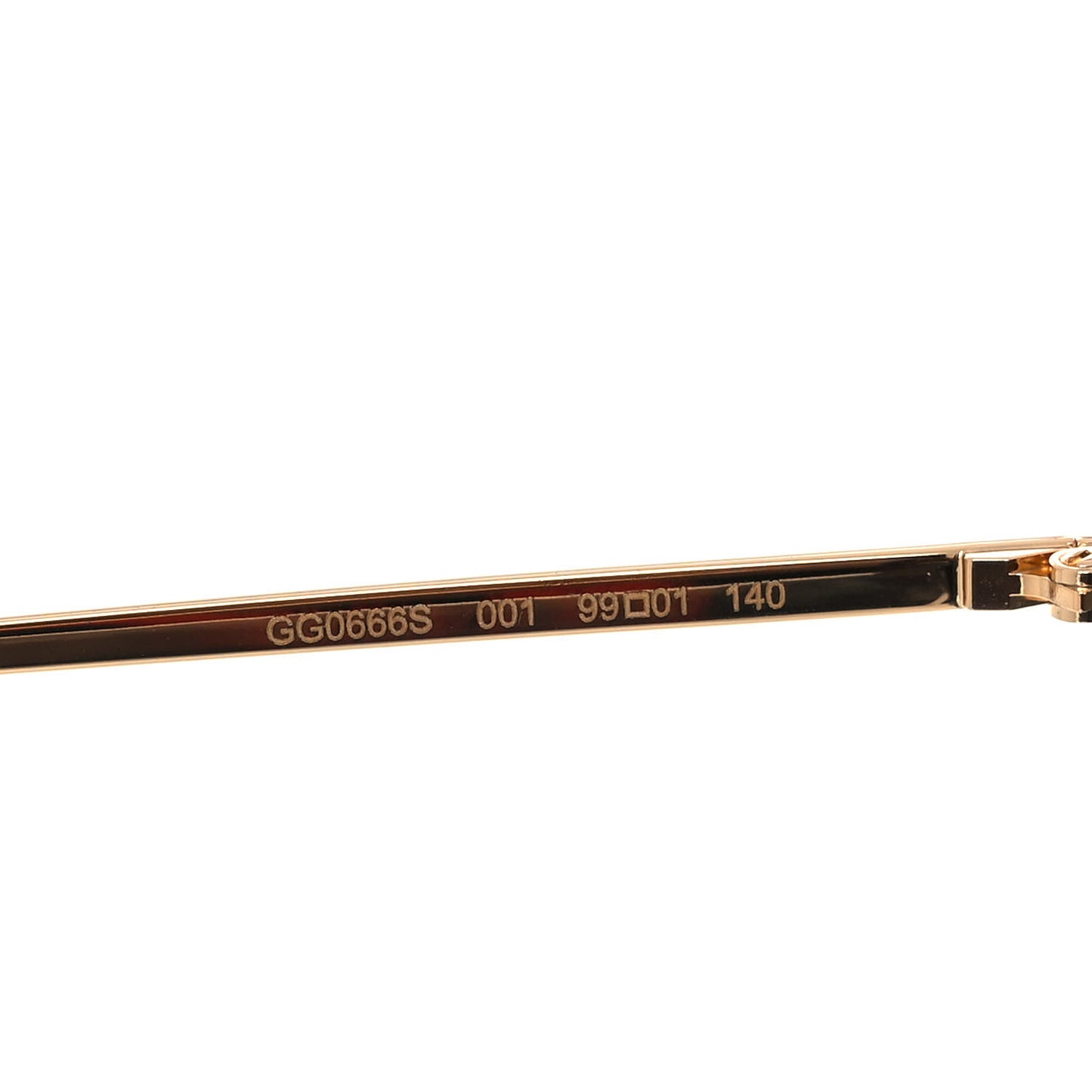 Metal Rimless Star Studded 90mm Cat Eye GG0666S Sunglasses Black Gold