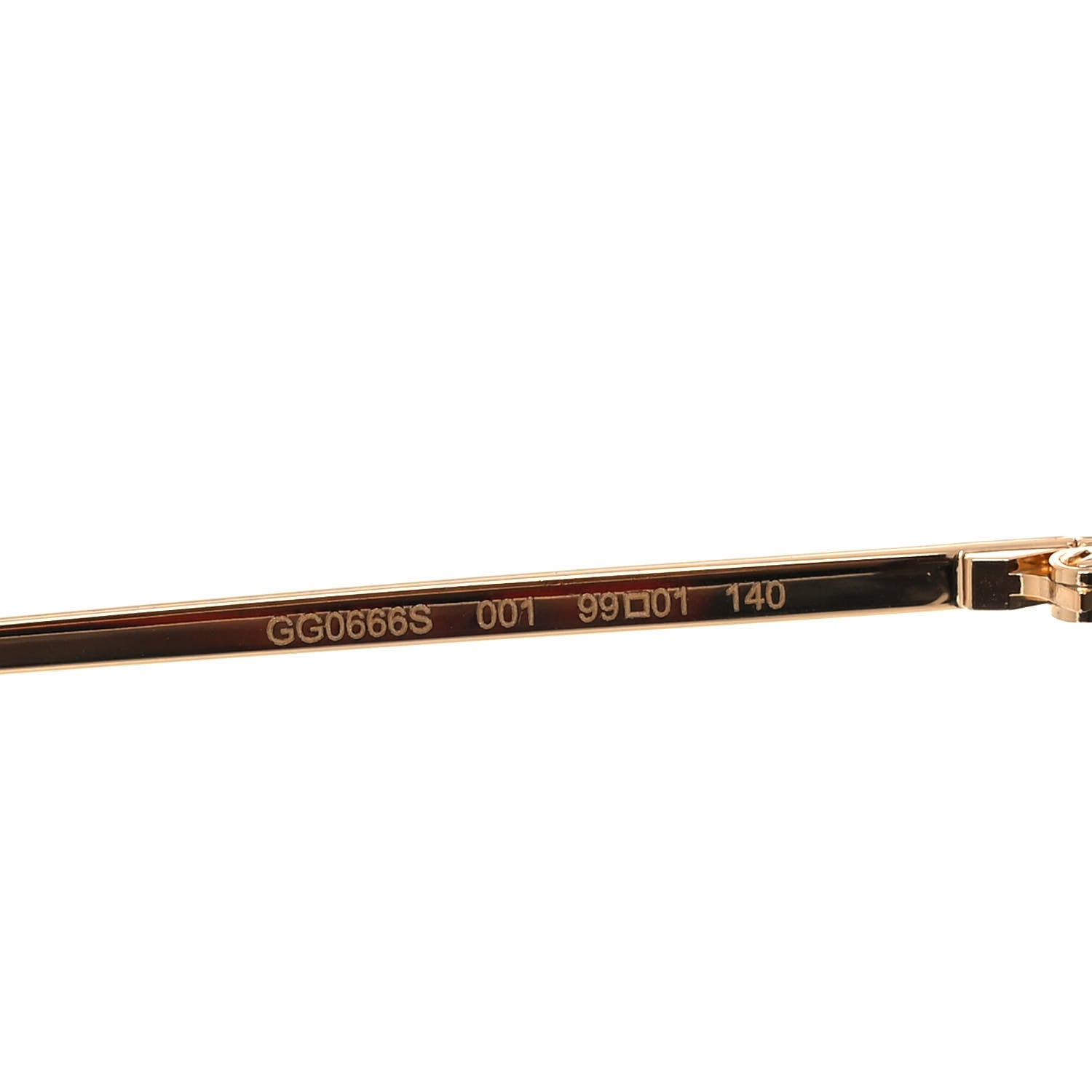 Gucci Metal Rimless Star Studded 90mm Cat Eye GG0666S Sunglasses Black Gold 6 of 7