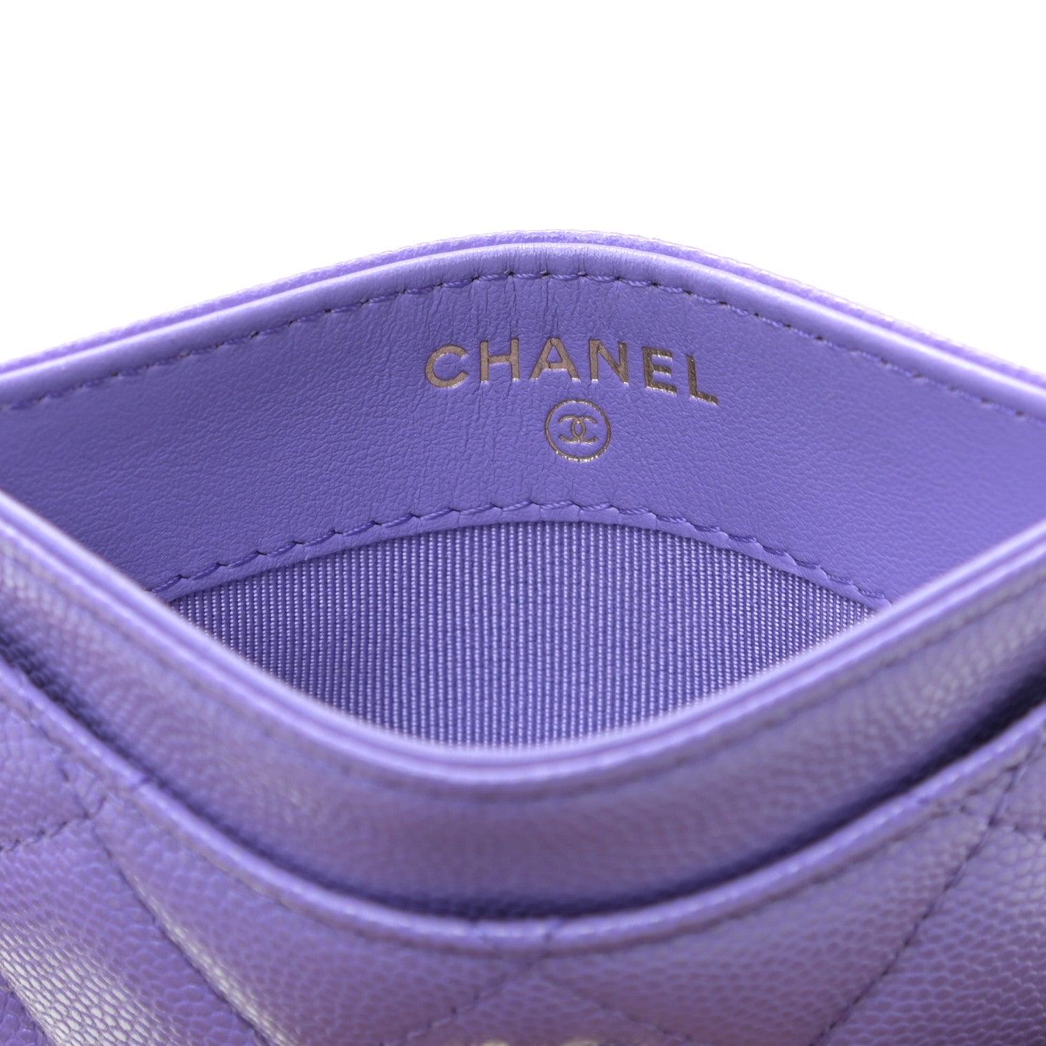 Chanel Caviar Quilted Card Holder Purple 6 of 8