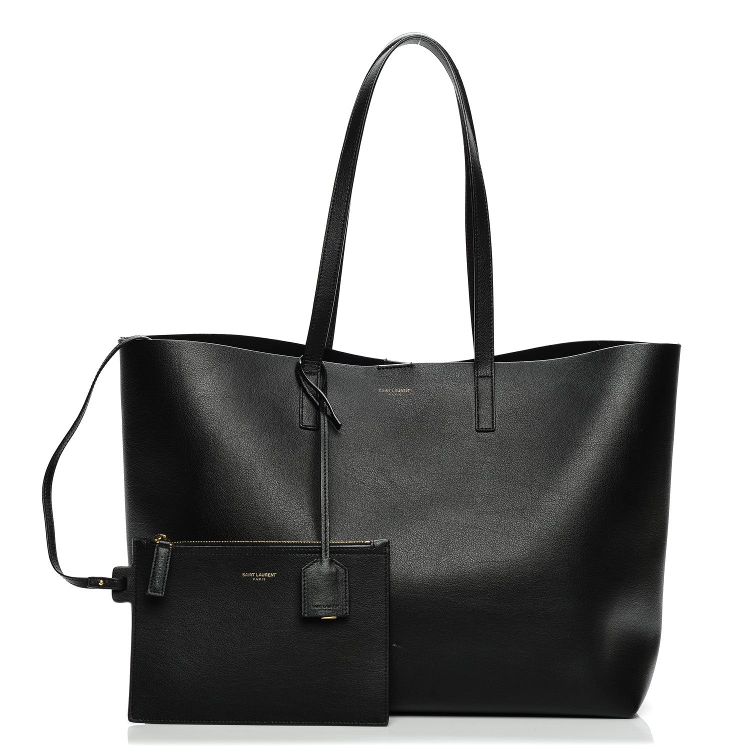 Saint Laurent Calfskin Large Shopping Tote Black 3 of 8