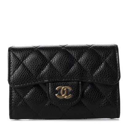 Chanel Caviar Quilted Flap Card Holder Wallet Black 1 of 10