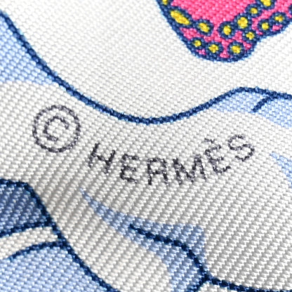 Hermes Silk Sur Mon Nuage Twilly Fuchsia Bleu Multicolor 4 of 6