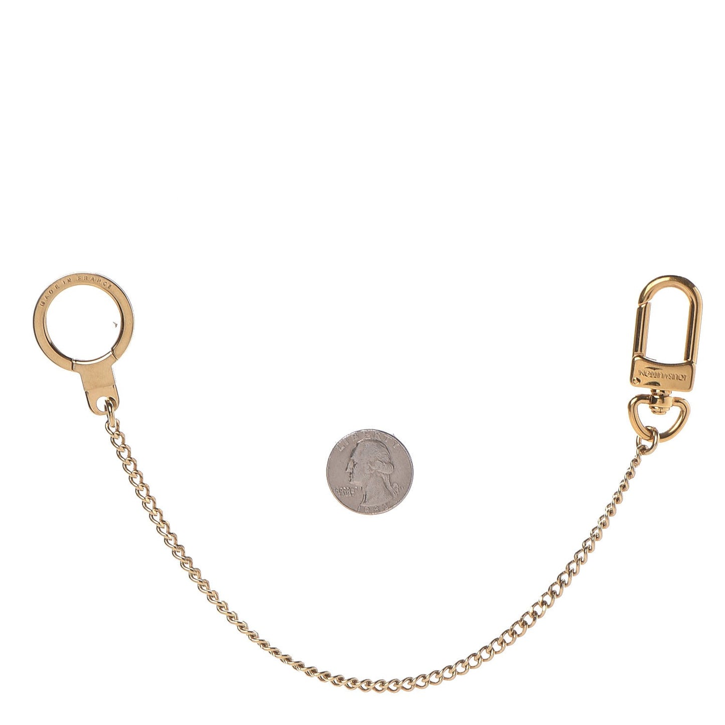 Metal Pochette Extender Key Ring Chain Gold